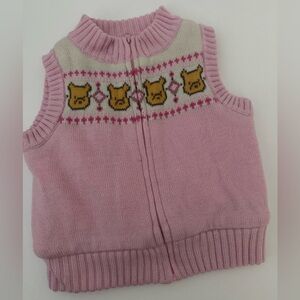 Vintage Disney Baby Winnie the Pooh Pink Knit Vest 3-6 months